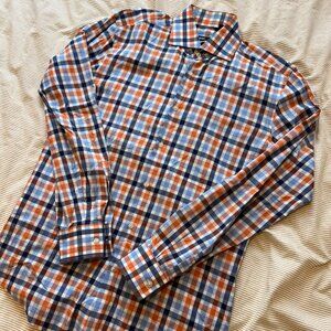 Boss Mens Slim Fit Plaid Long Sleeve Shirts Size M